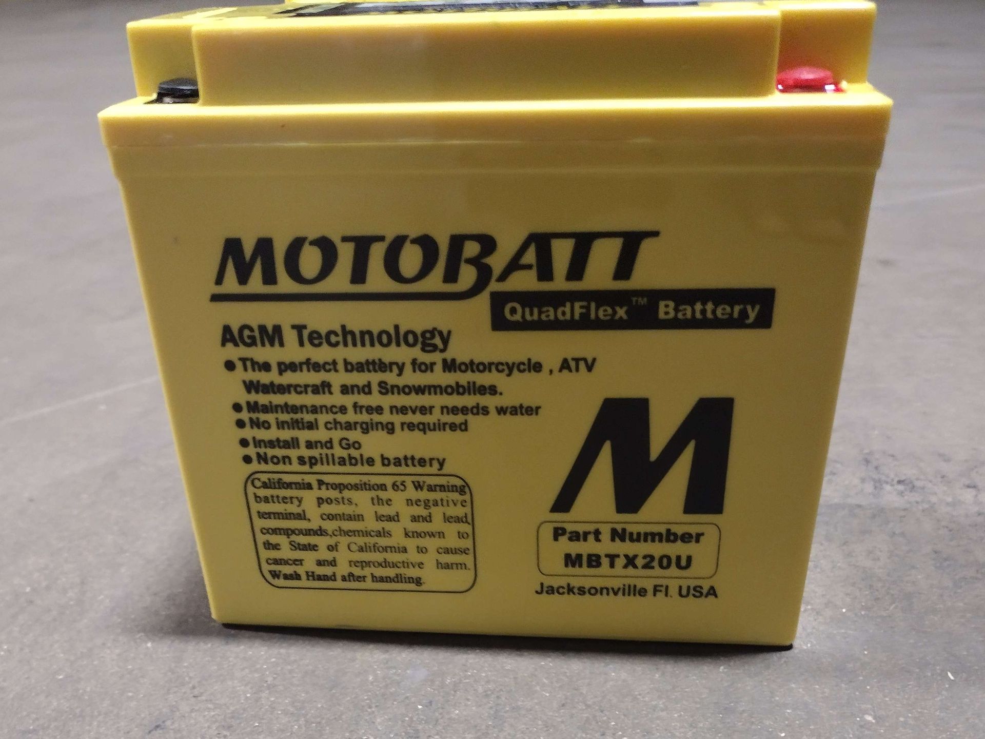 Motobatt AGM Battery Yellow